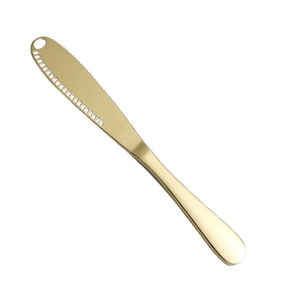 Stainless Steel Butter Knife – Jam & Cheese Spreader Tool with Curler Holes by KulinaX

